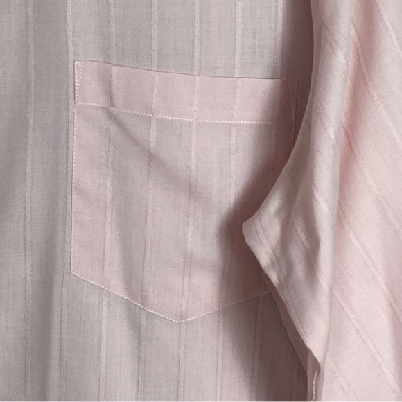 Yves Saint Laurent pink button down shirt long sleeve pinstripe men's size 17 - Picture 12 of 15